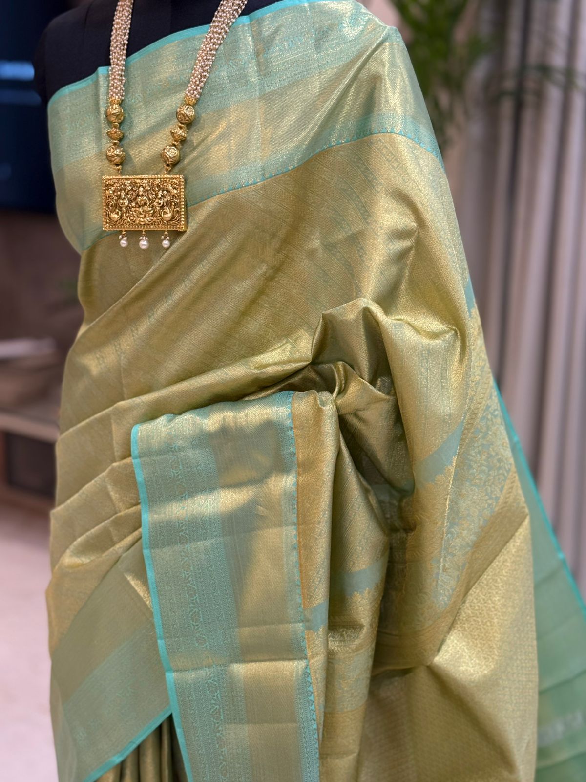 Teal Diagonal Stripe Golden