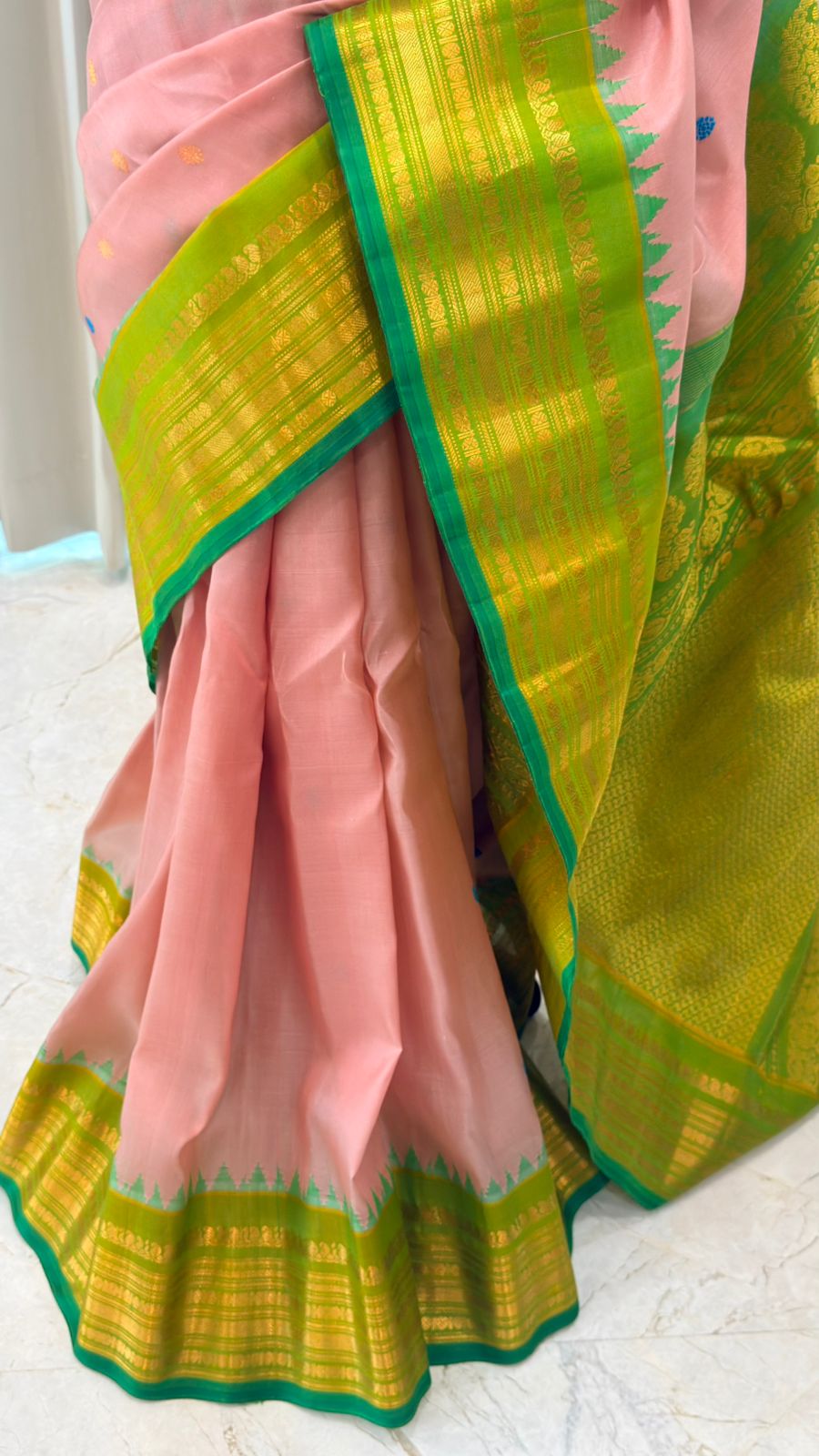 Regal Blush Gadwal Silk