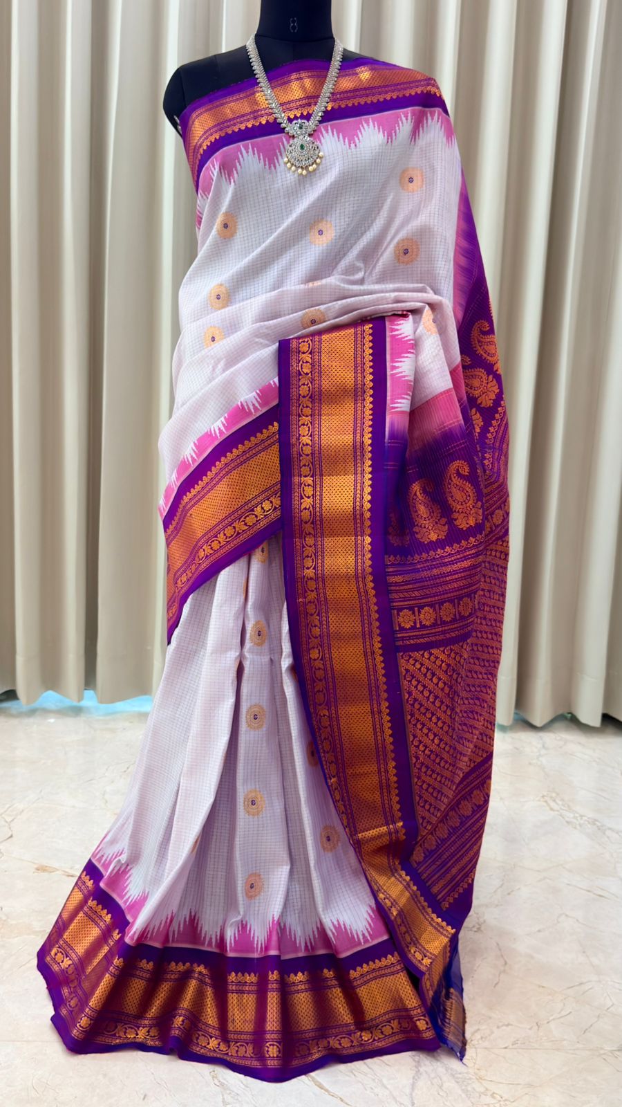 Ivory Gadwal Silk