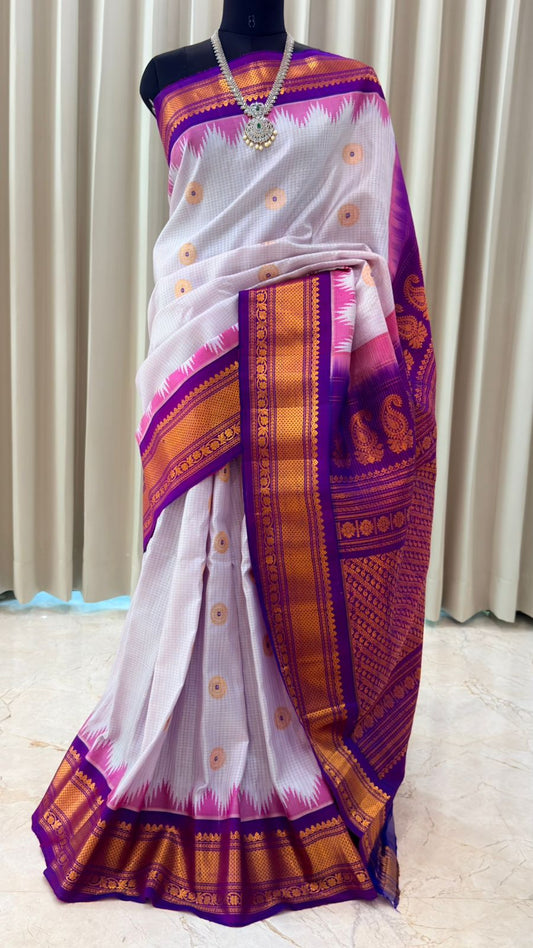 Ivory Gadwal Silk