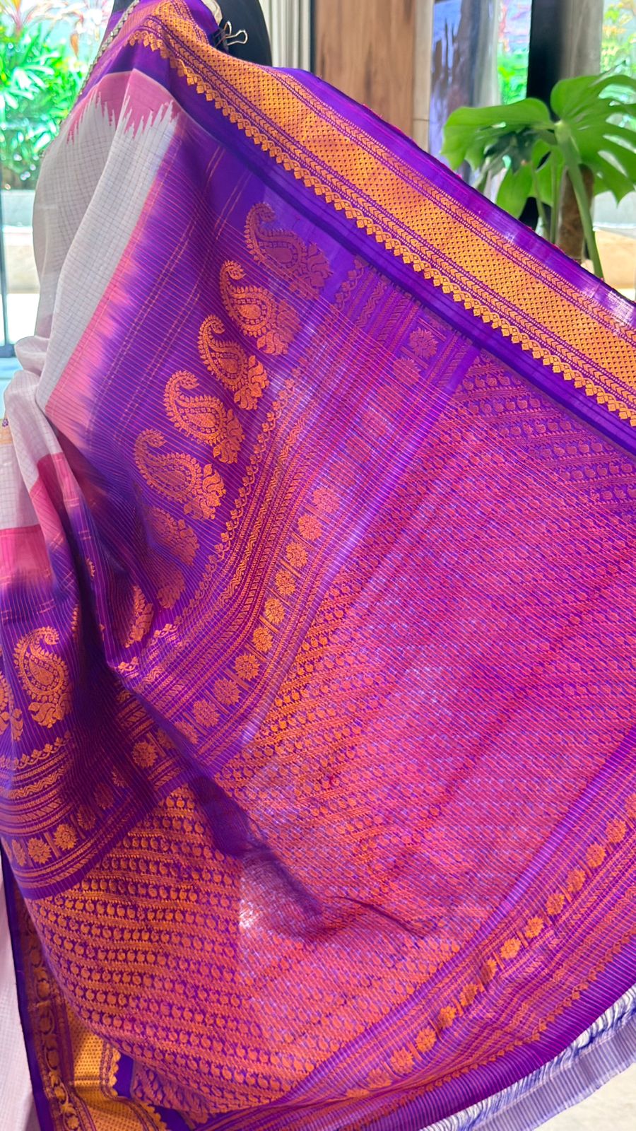 Ivory Gadwal Silk