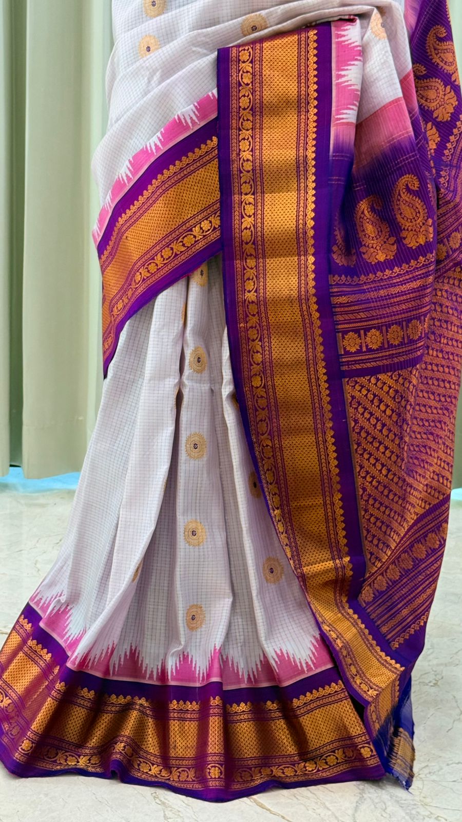 Ivory Gadwal Silk