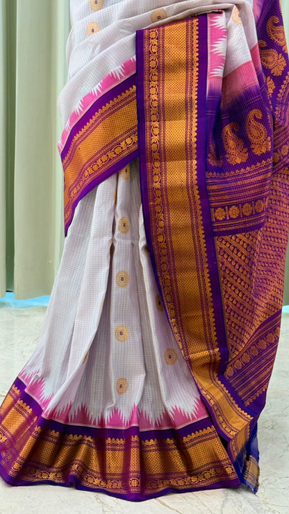 Ivory Gadwal Silk
