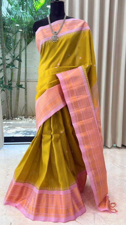 Mustard Gadwal Silk