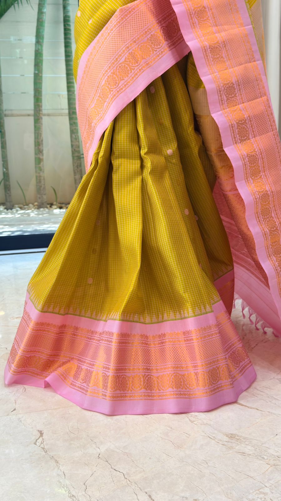 Mustard Gadwal Silk