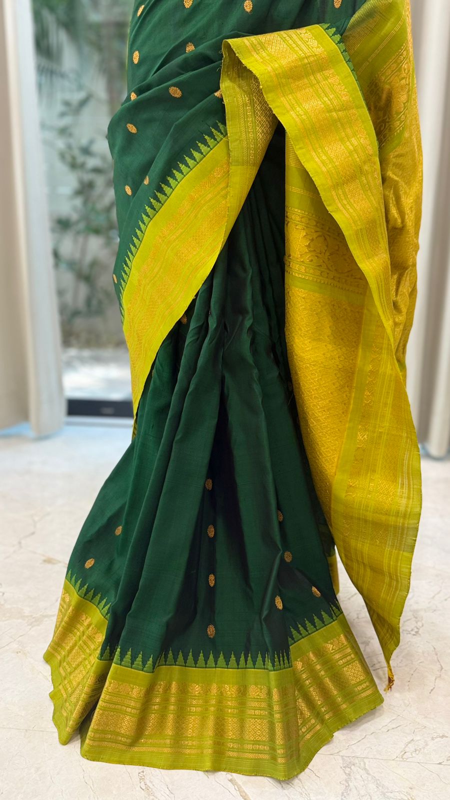 Temple Green Gadwal Silk