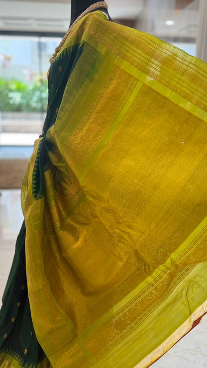 Temple Green Gadwal Silk