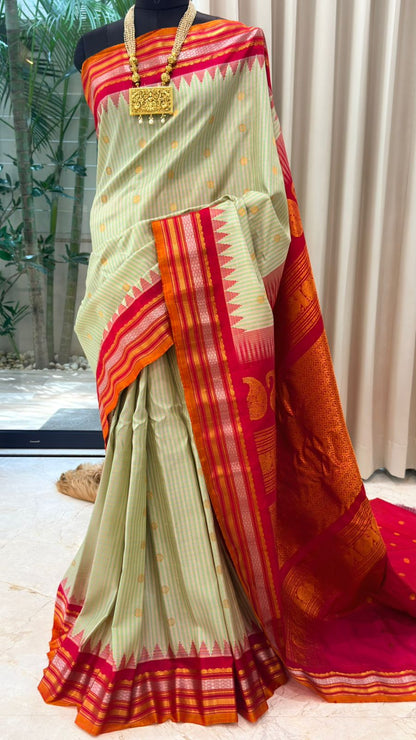 Pista Pink Gadwal Silk