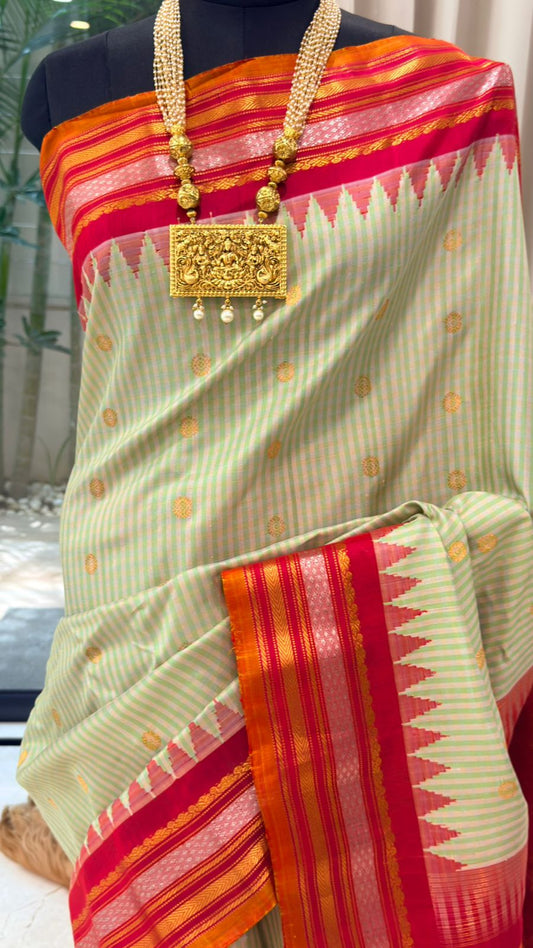 Pista Pink Gadwal Silk