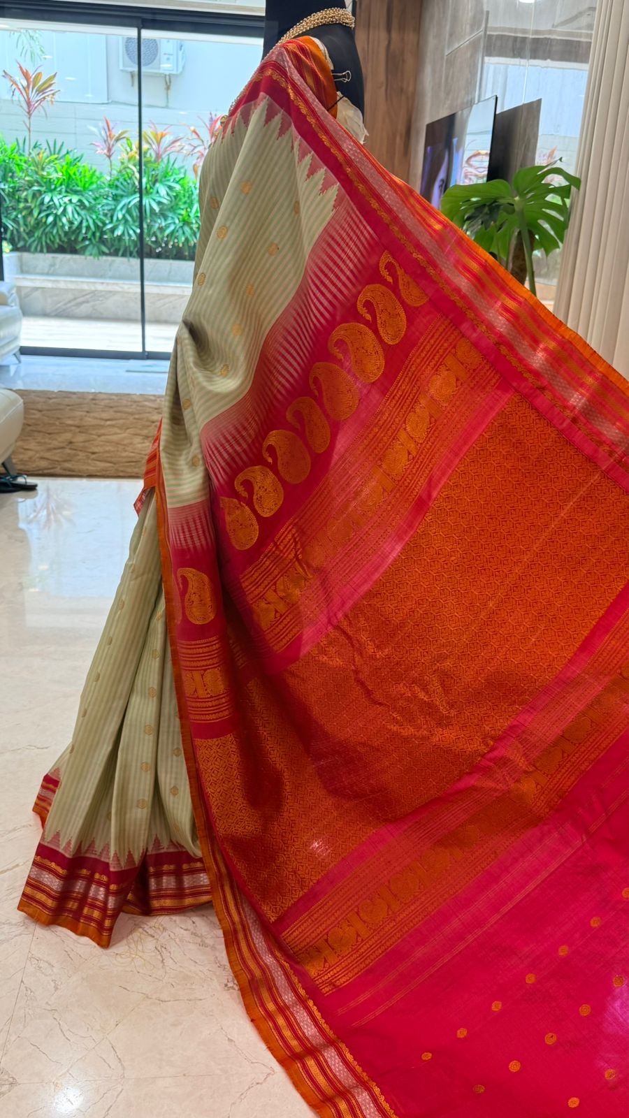 Pista Pink Gadwal Silk