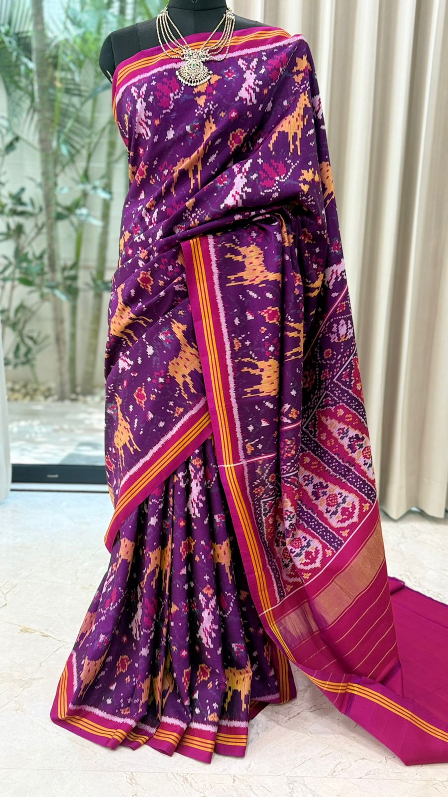 Royal Plum Ikat Saree