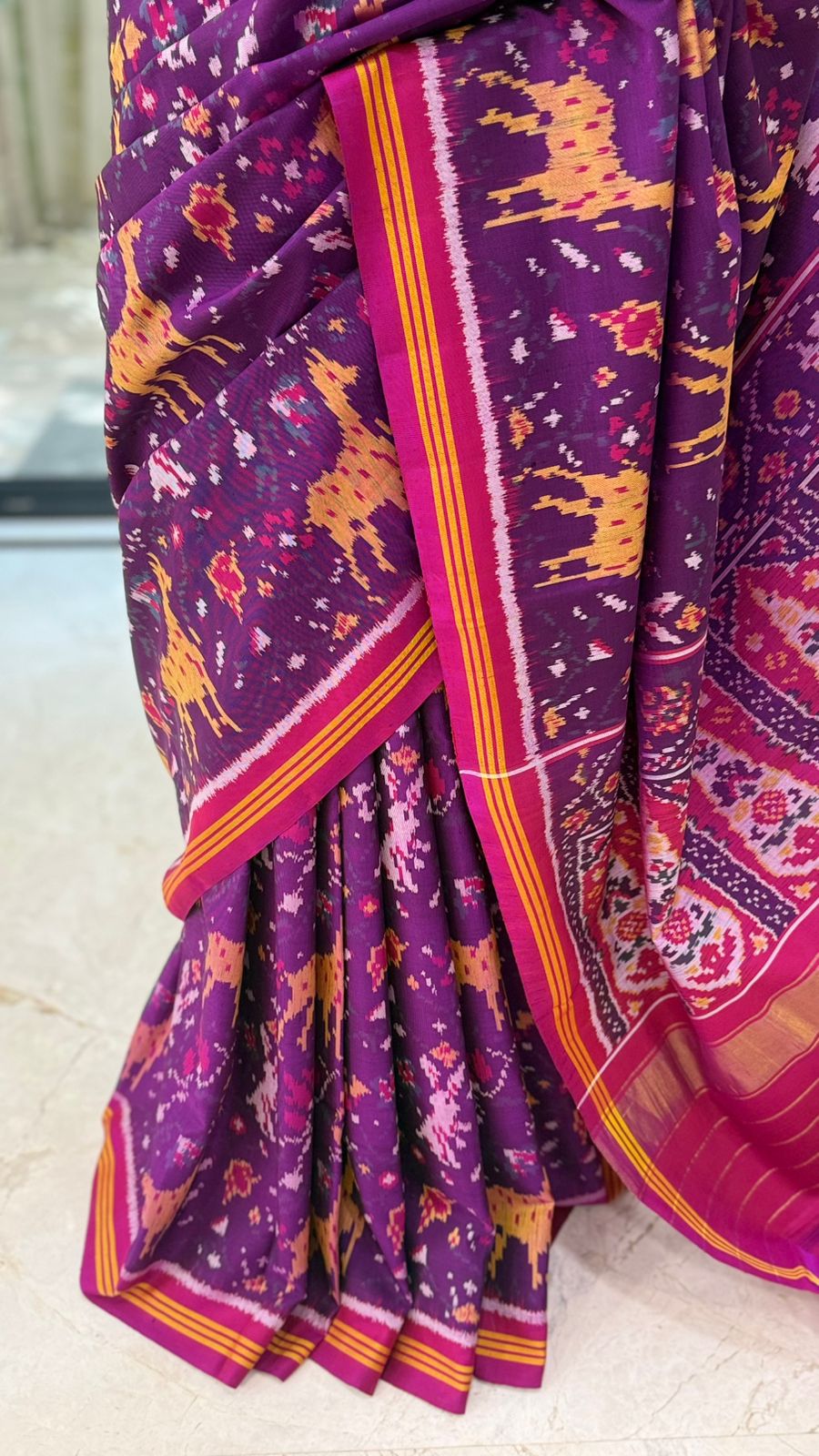 Royal Plum Ikat Saree