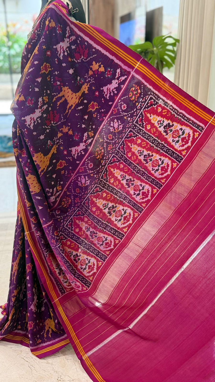 Royal Plum Ikat Saree