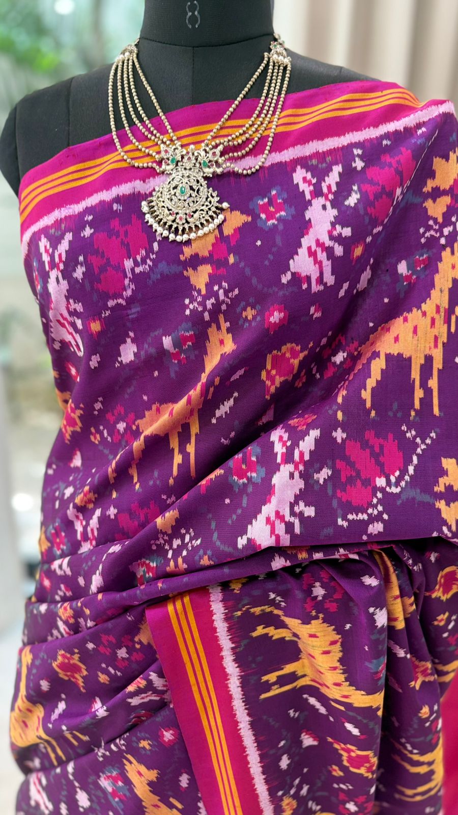 Royal Plum Ikat Saree