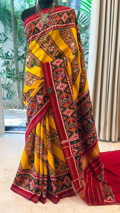 Royal Mustard Ikat Saree