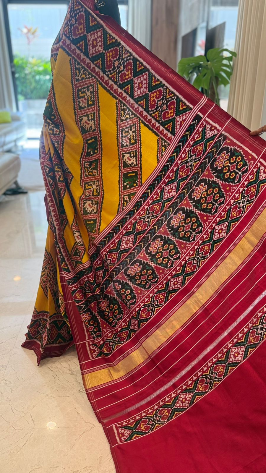Royal Mustard Ikat Saree