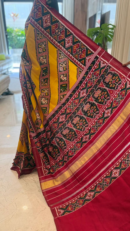 Royal Mustard Ikat Saree