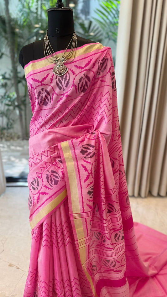 Pink Ikat Saree