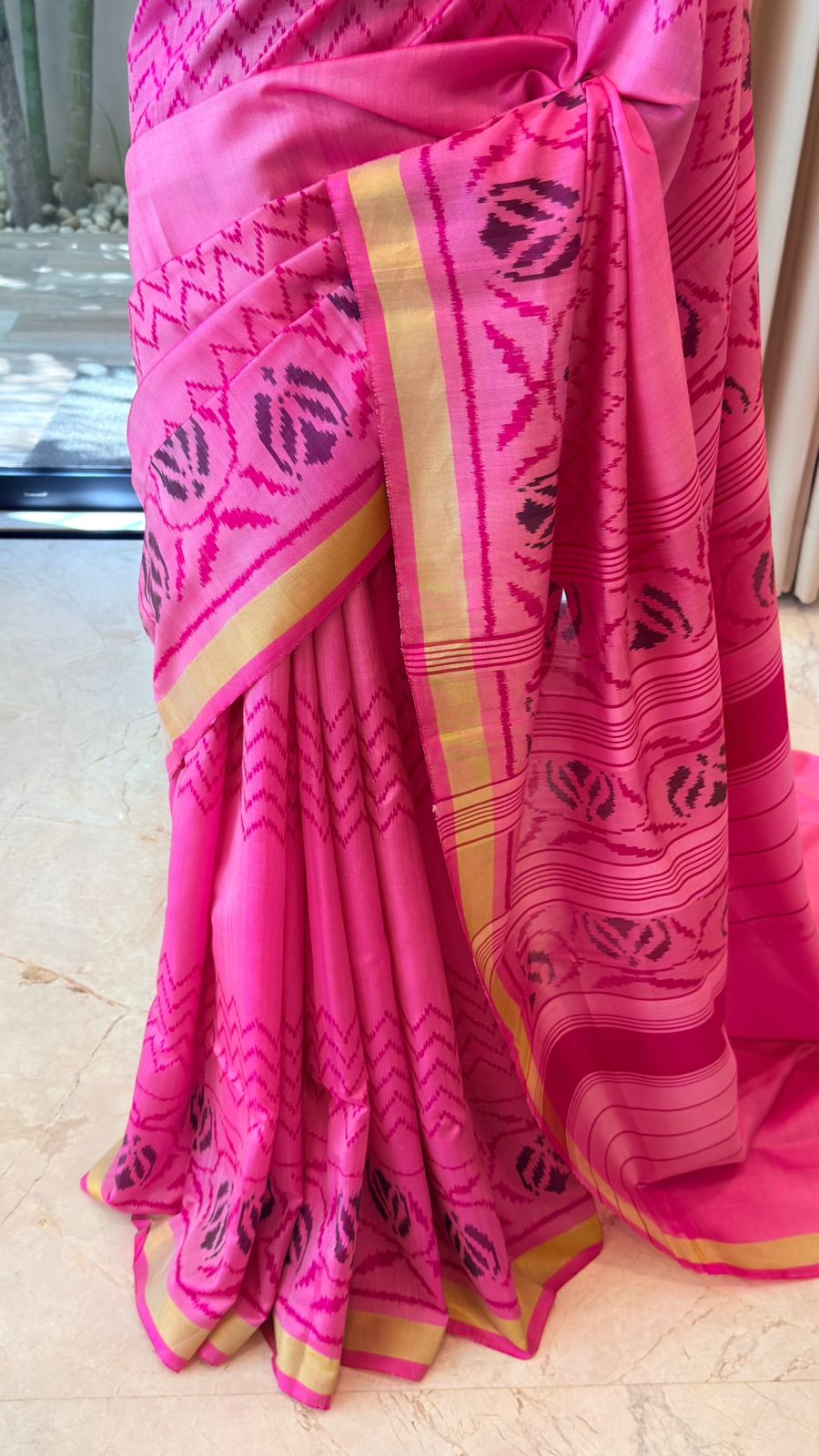 Pink Ikat Saree