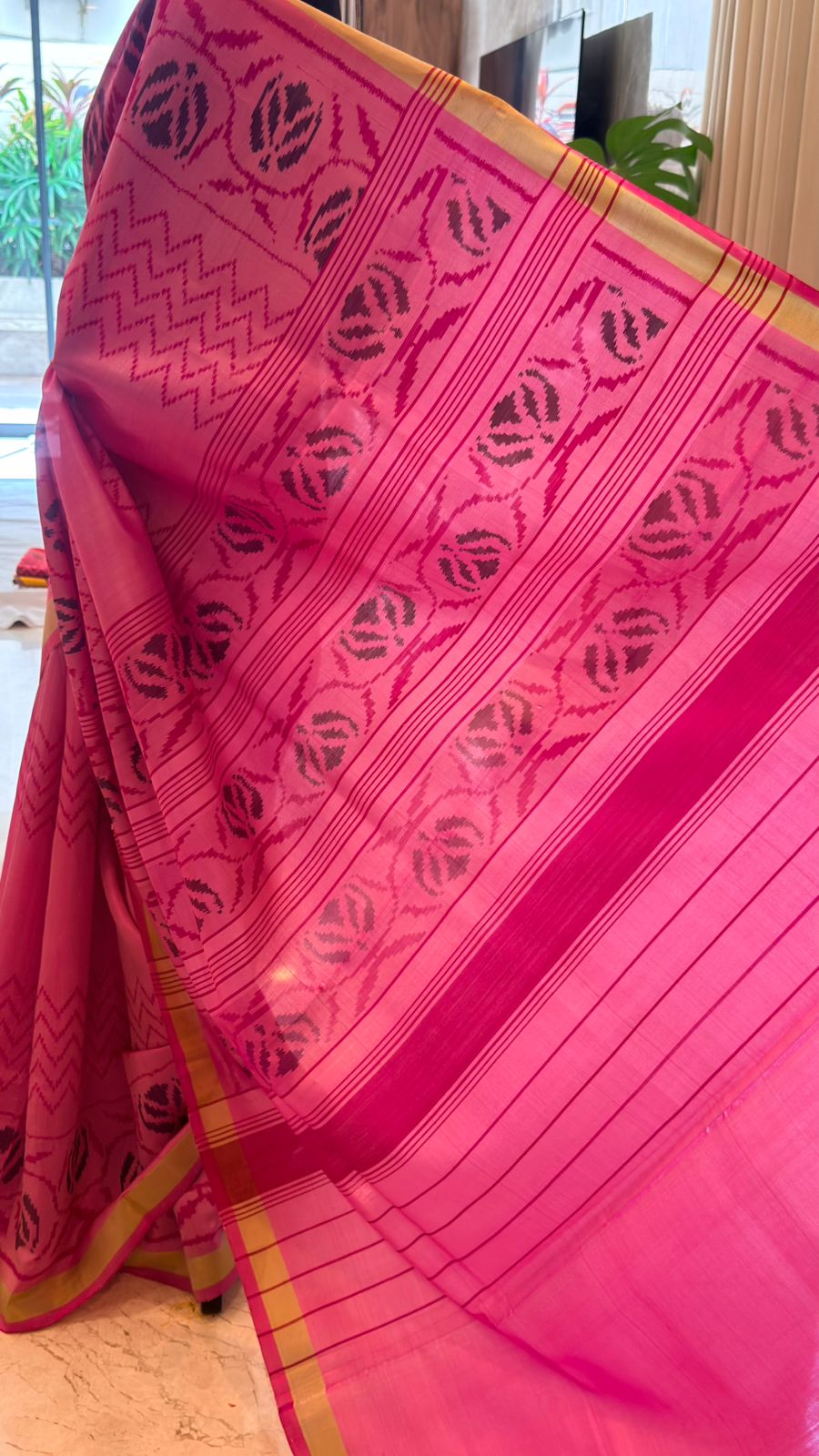 Pink Ikat Saree