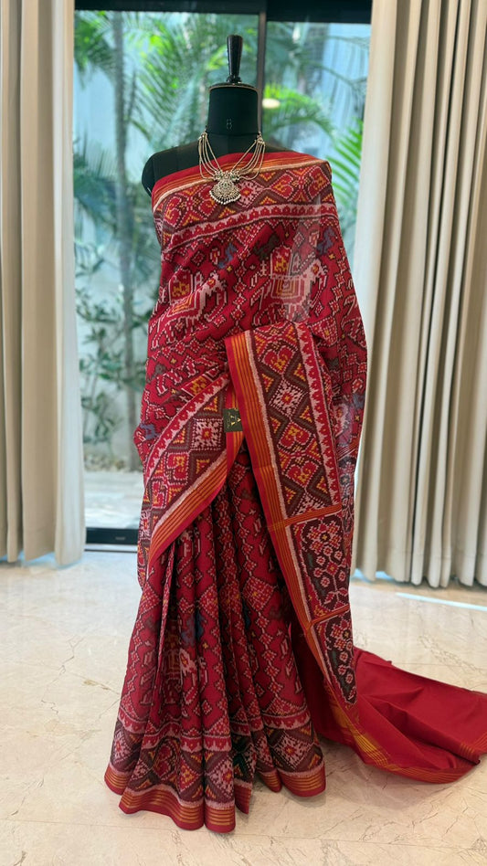 Dust Pink Ikat Saree