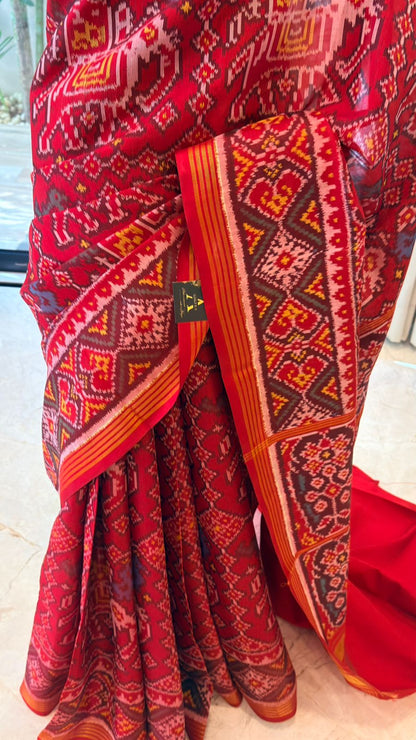 Dust Pink Ikat Saree
