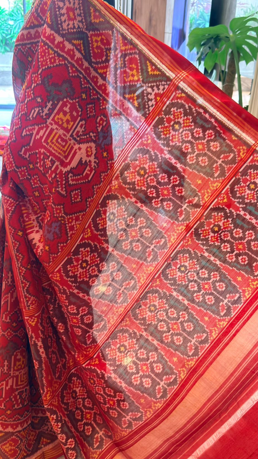 Dust Pink Ikat Saree