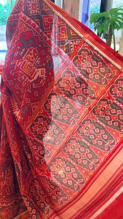 Dust Pink Ikat Saree