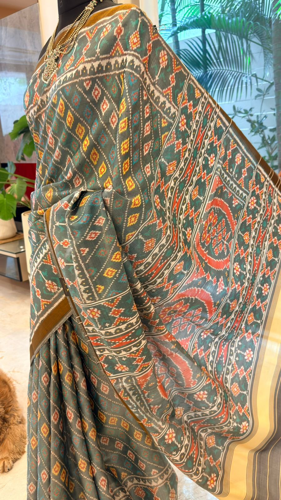 Grey Ikat Saree