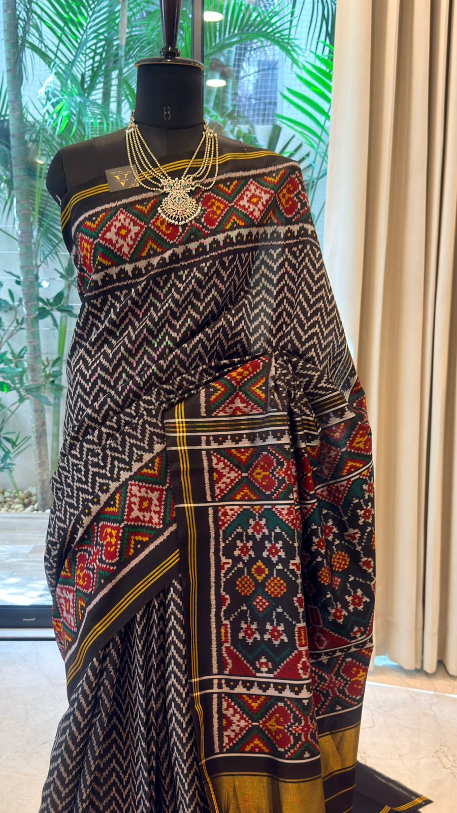 Deep Grey Ikat Saree