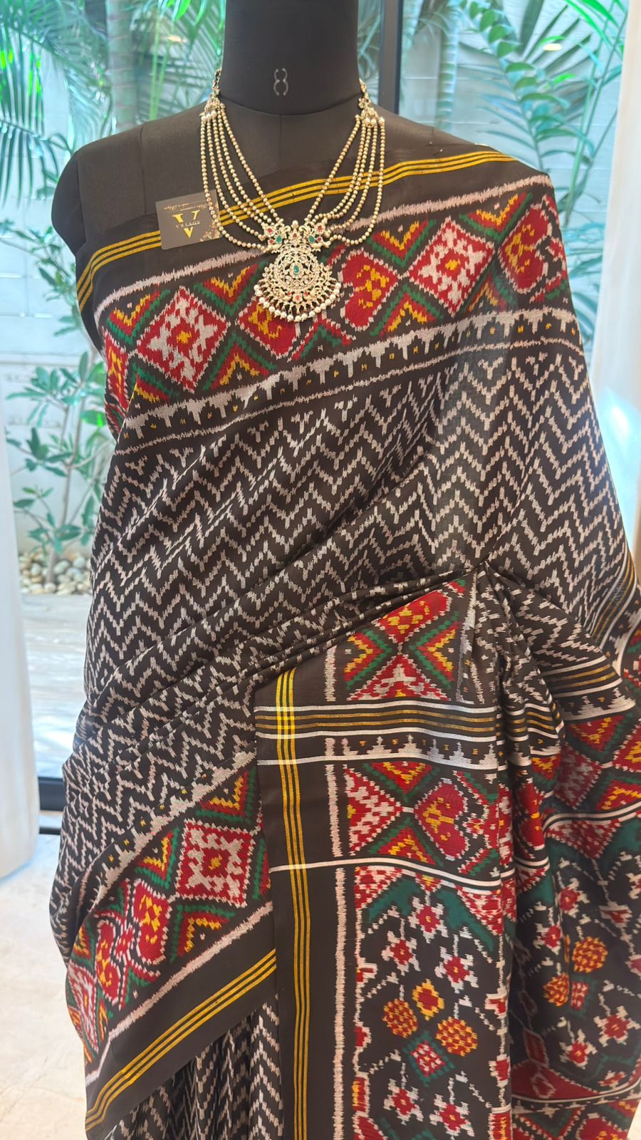 Deep Grey Ikat Saree