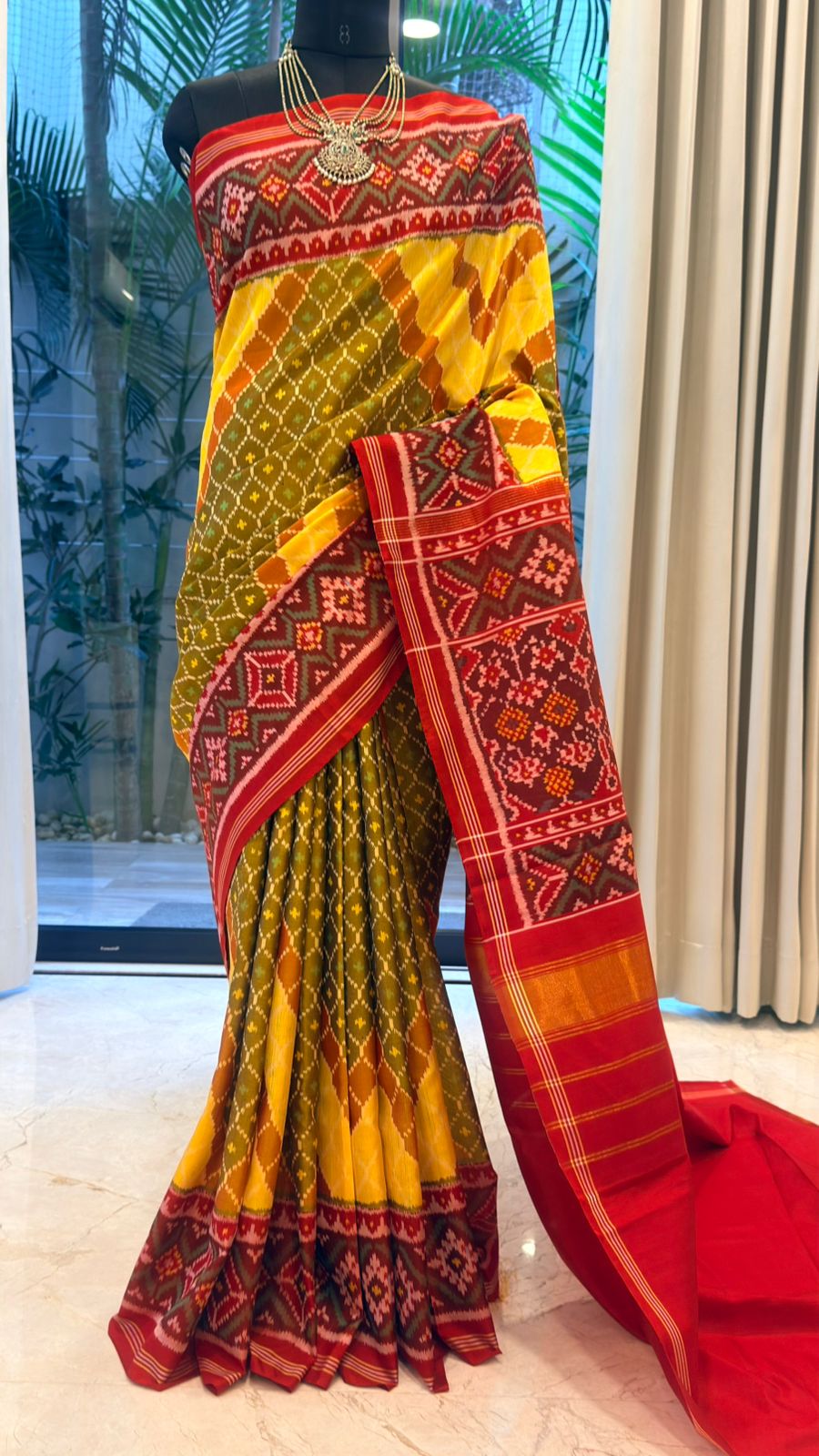 Yellow Ikat Saree