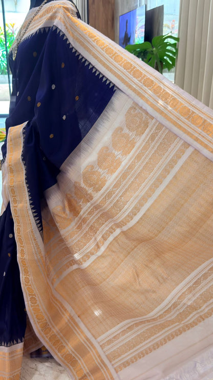 Royal Blue Gadwal Silk