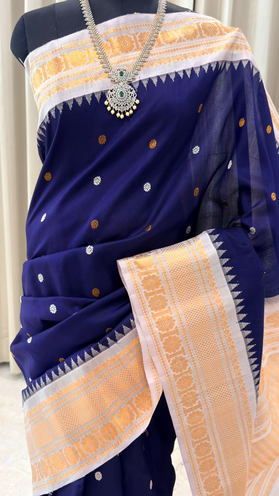 Royal Blue Gadwal Silk