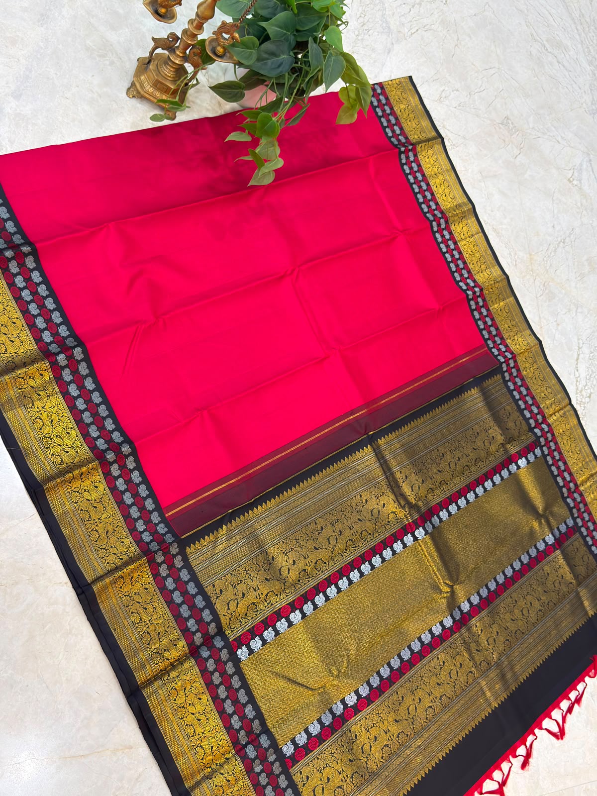 Rani Pink Kanjivaram Silk Saree