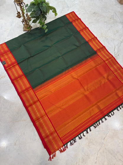Forest Green Vairaoosi Kanjivaram Saree