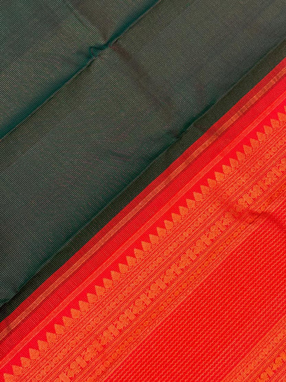 Forest Green Vairaoosi Kanjivaram Saree