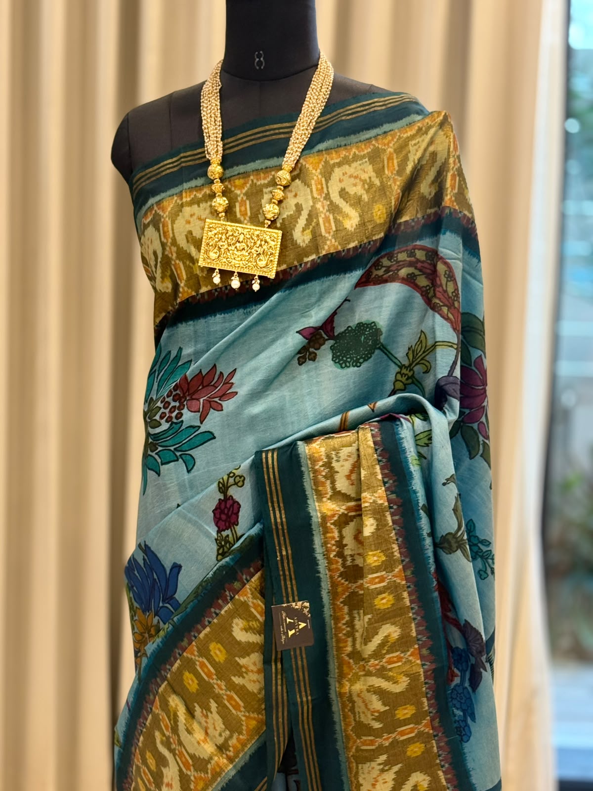 Teal Gold Fusion Kanjivaram