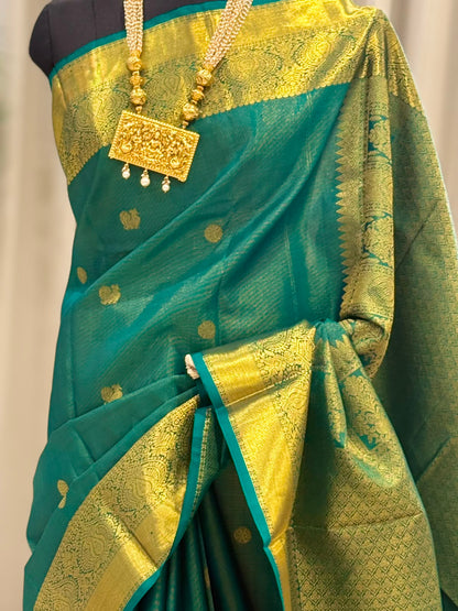 Teal Gold Vairaoosi Saree