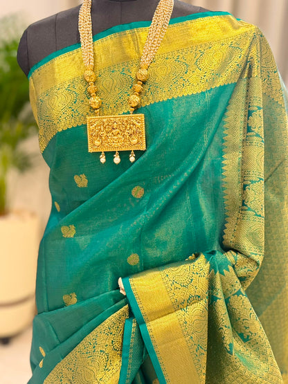 Teal Gold Vairaoosi Saree