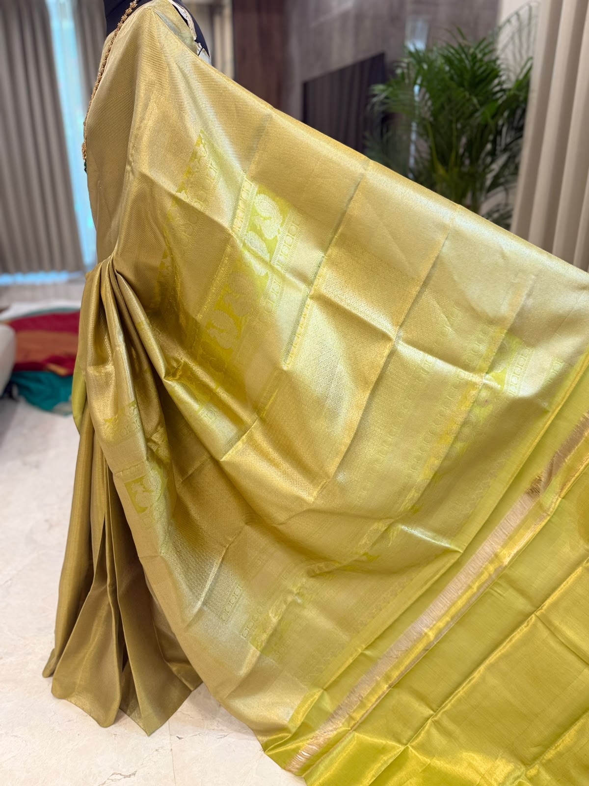 Antique Green Gold Kanjivaram