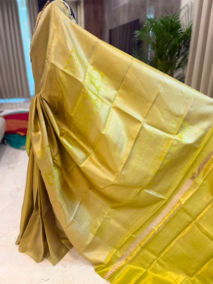 Antique Green Gold Kanjivaram