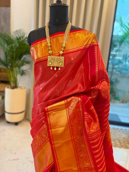 Crimson Red Gold Kanjivaram