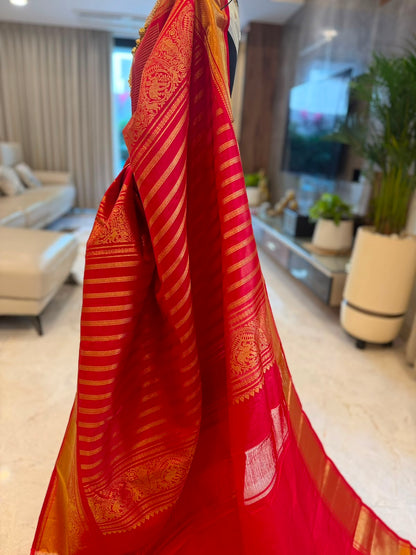 Crimson Red Gold Kanjivaram