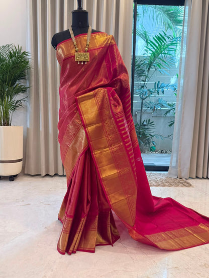 Crimson Red Gold Kanjivaram