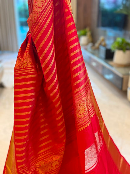 Crimson Red Gold Kanjivaram
