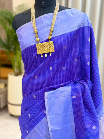 Royal Blue Lavender Kanjivaram