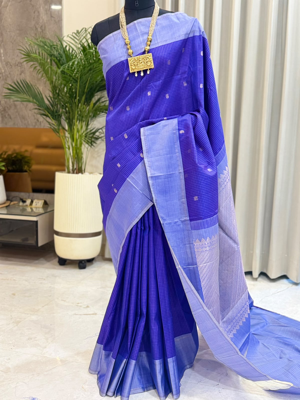 Royal Blue Lavender Kanjivaram