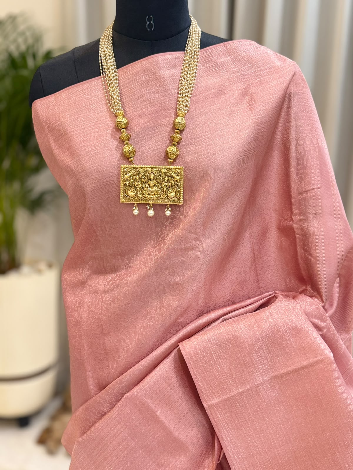 Blush Pink Kanjivaram Silk Saree