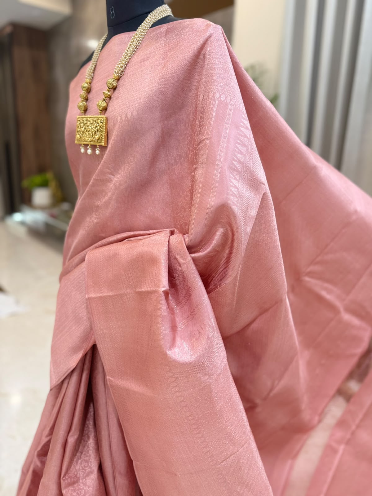 Blush Pink Kanjivaram Silk Saree